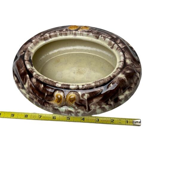 Vintage Jasba Keramik Drip Glaze Ceramic Dish Lid Mark Germany 31 Brown Green - Picture 15 of 16